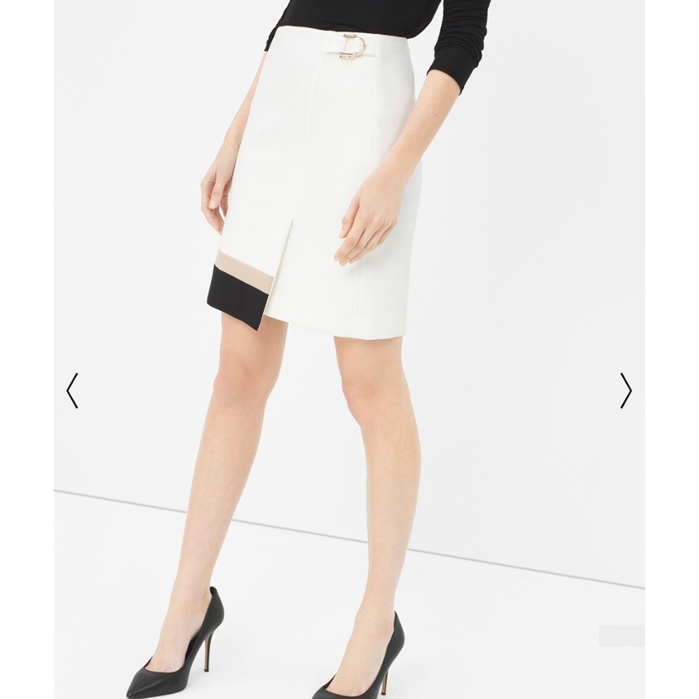 NWT White House l Black Market Colorblock Wrap Skirt